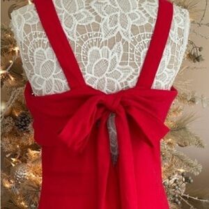 Magashoni Red Ruffled Tiered Dress